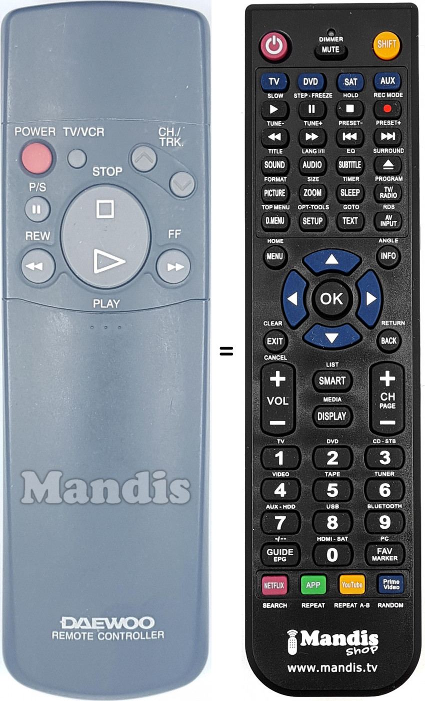 Replacement remote control DAE003