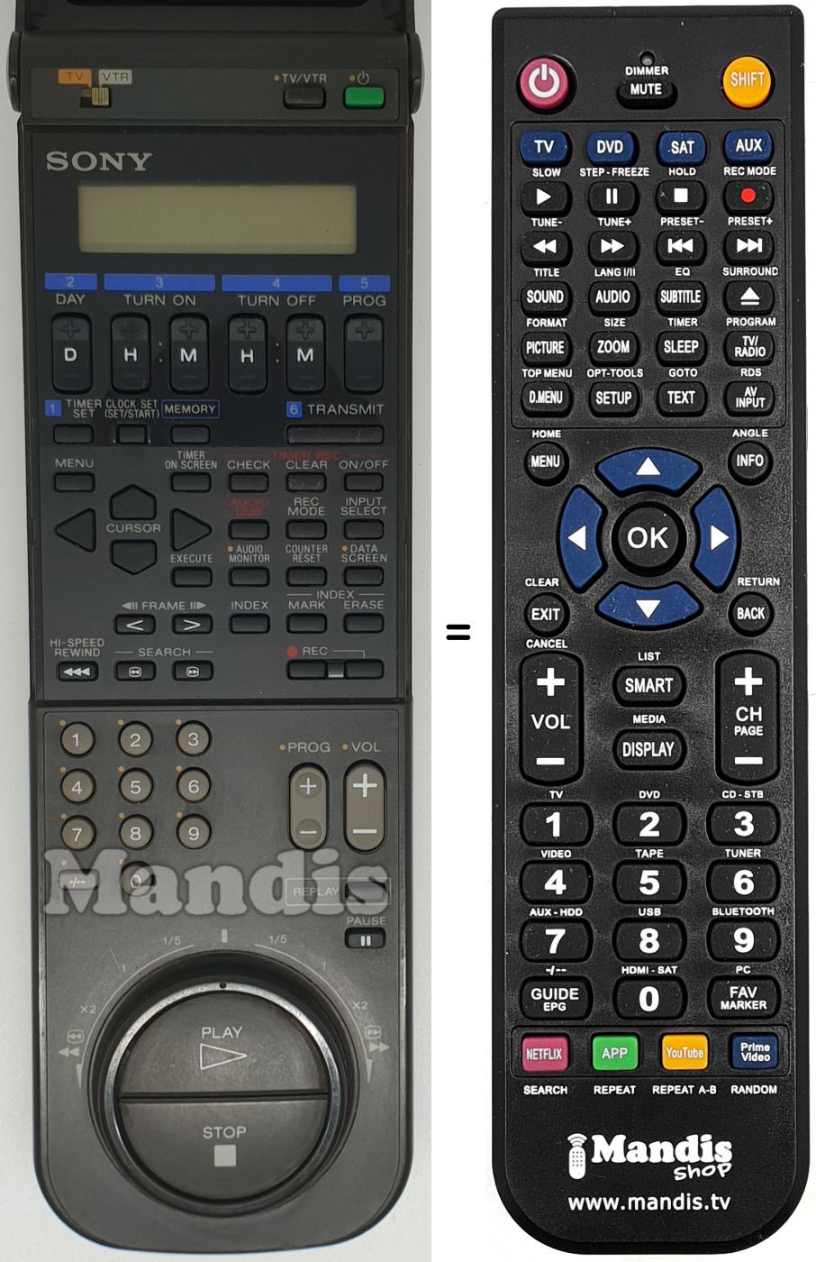 Replacement remote control RMT-V118