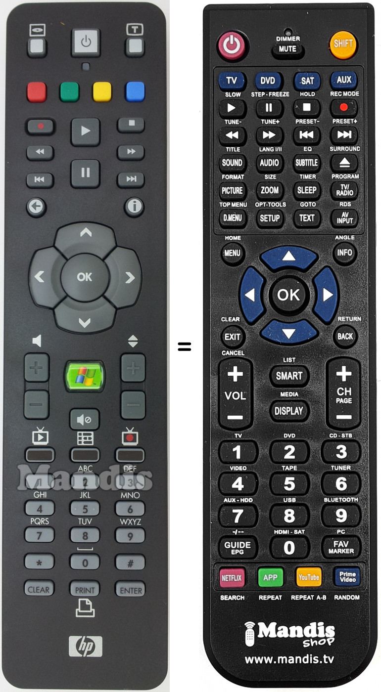 Replacement remote control RC131461900