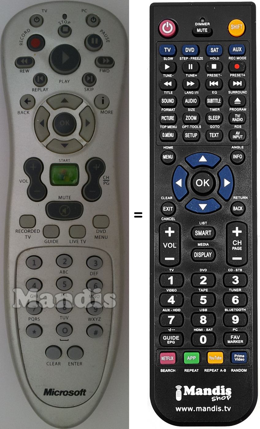 Replacement remote control RC153410100