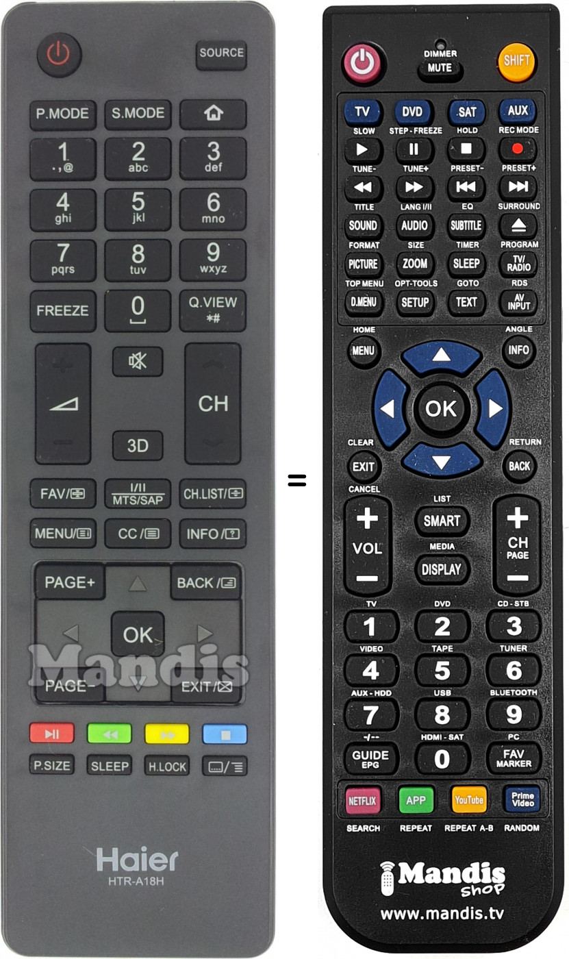 Replacement remote control HTR-A18H