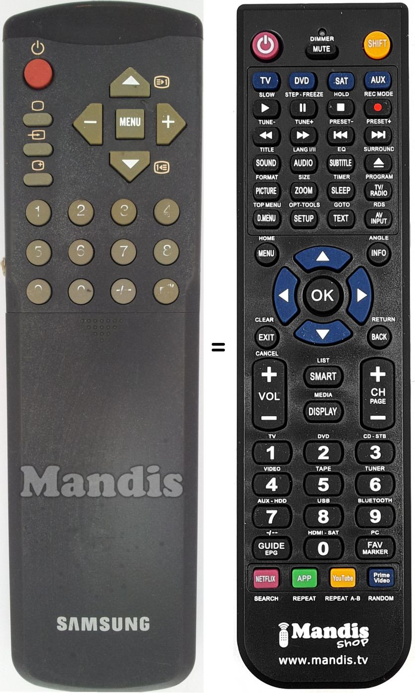 Replacement remote control Samsung 3F14-00037-041