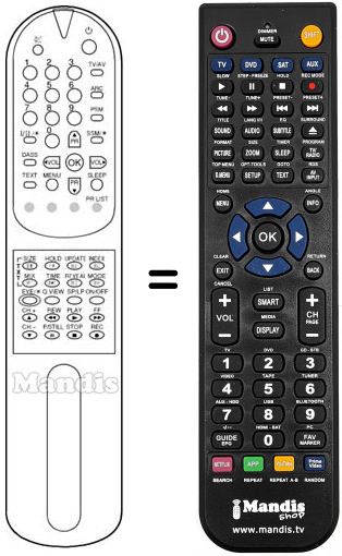 Replacement remote control LG 6710V00009M