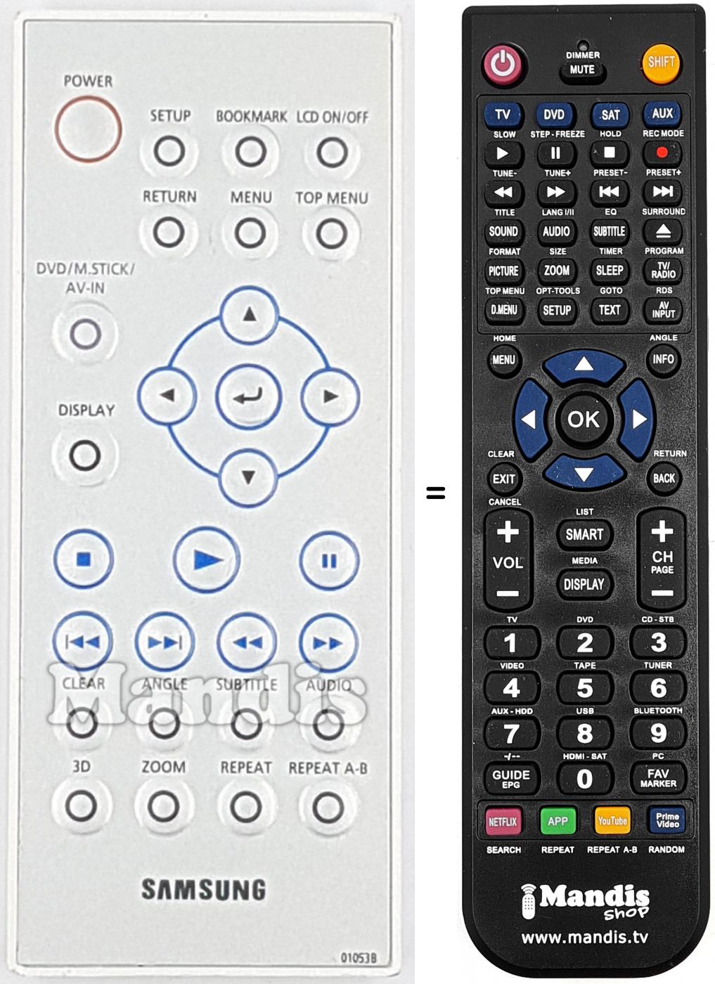 Replacement remote control Samsung AH5901053B