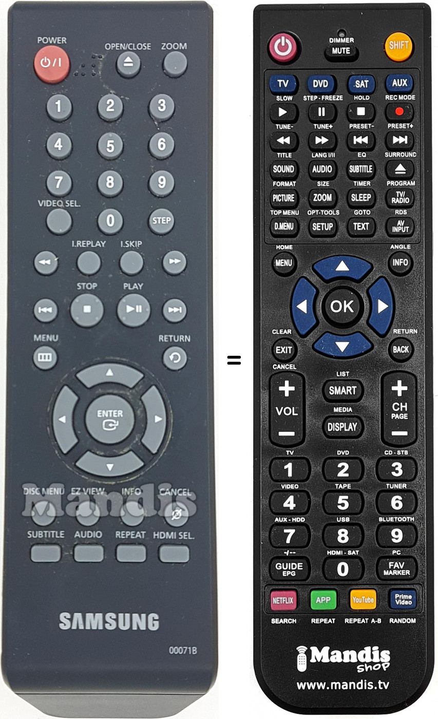 Replacement remote control Samsung AK5900071B