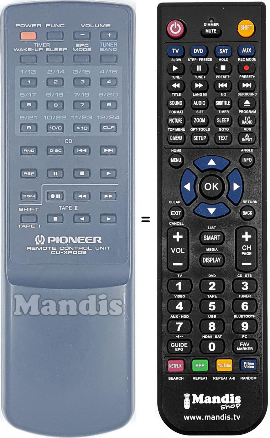 Replacement remote control Pioneer AXD7001