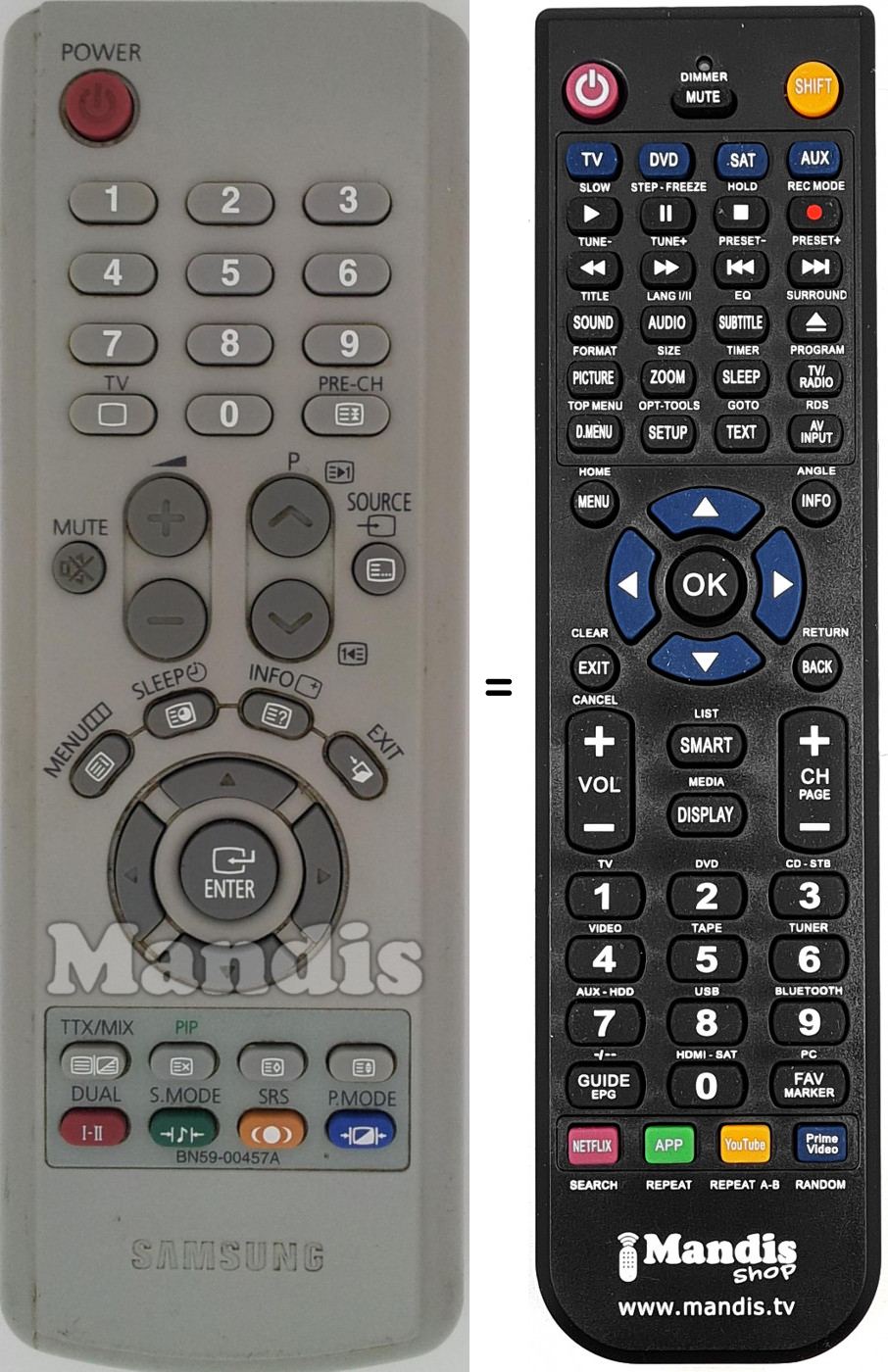 Replacement remote control Samsung BN59-00457 A