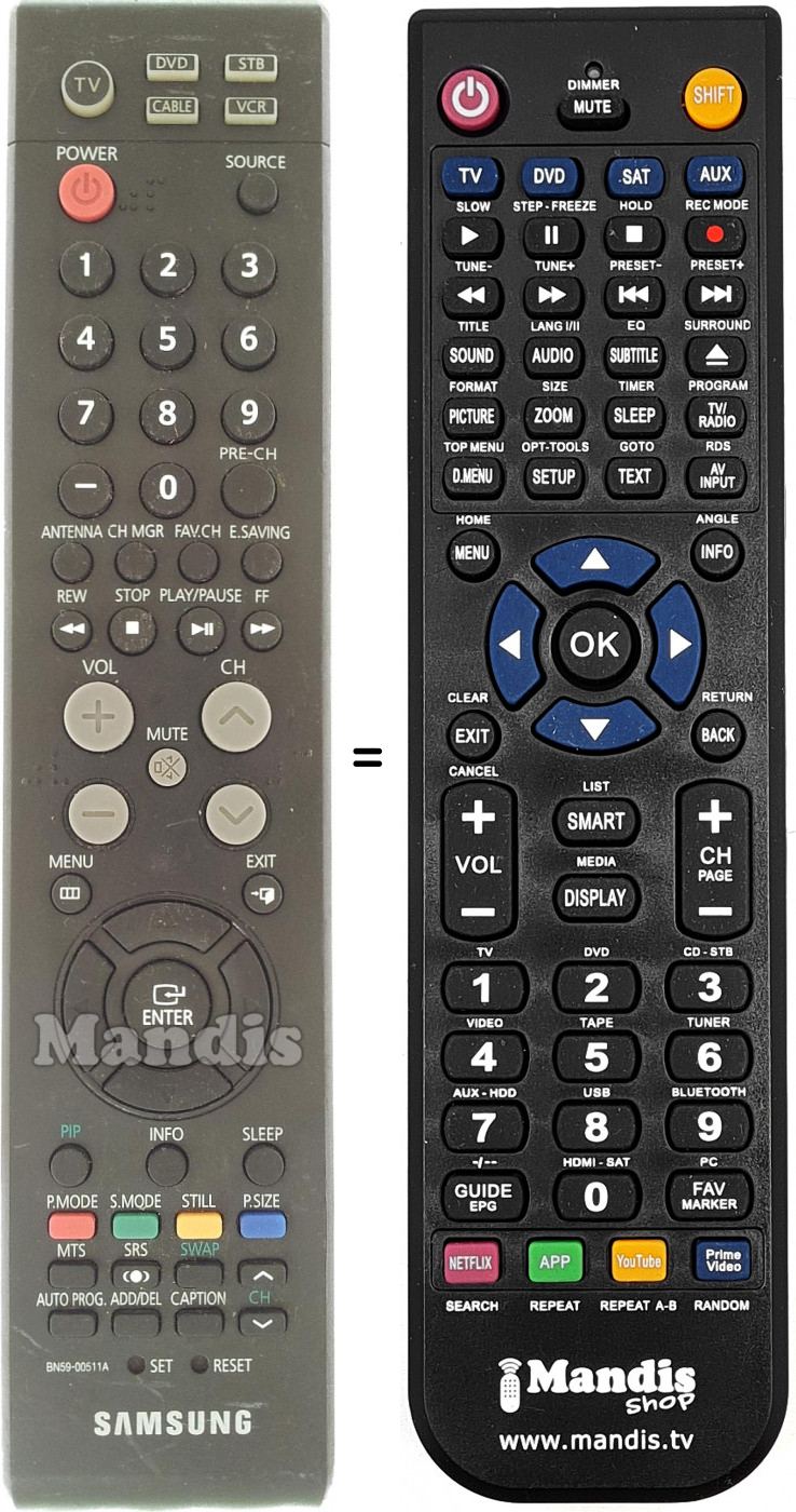 Replacement remote control Samsung BN59-00511A