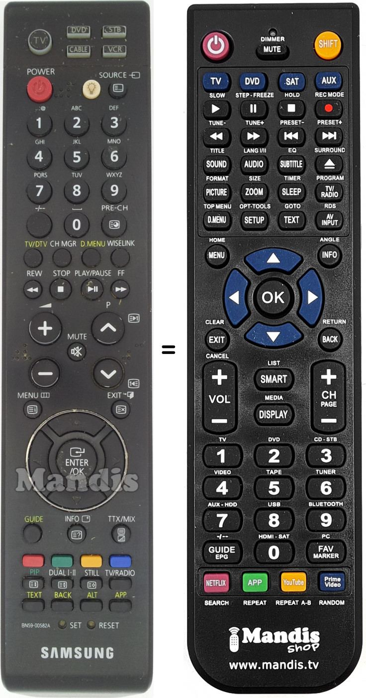 Replacement remote control Samsung BN59-00582A