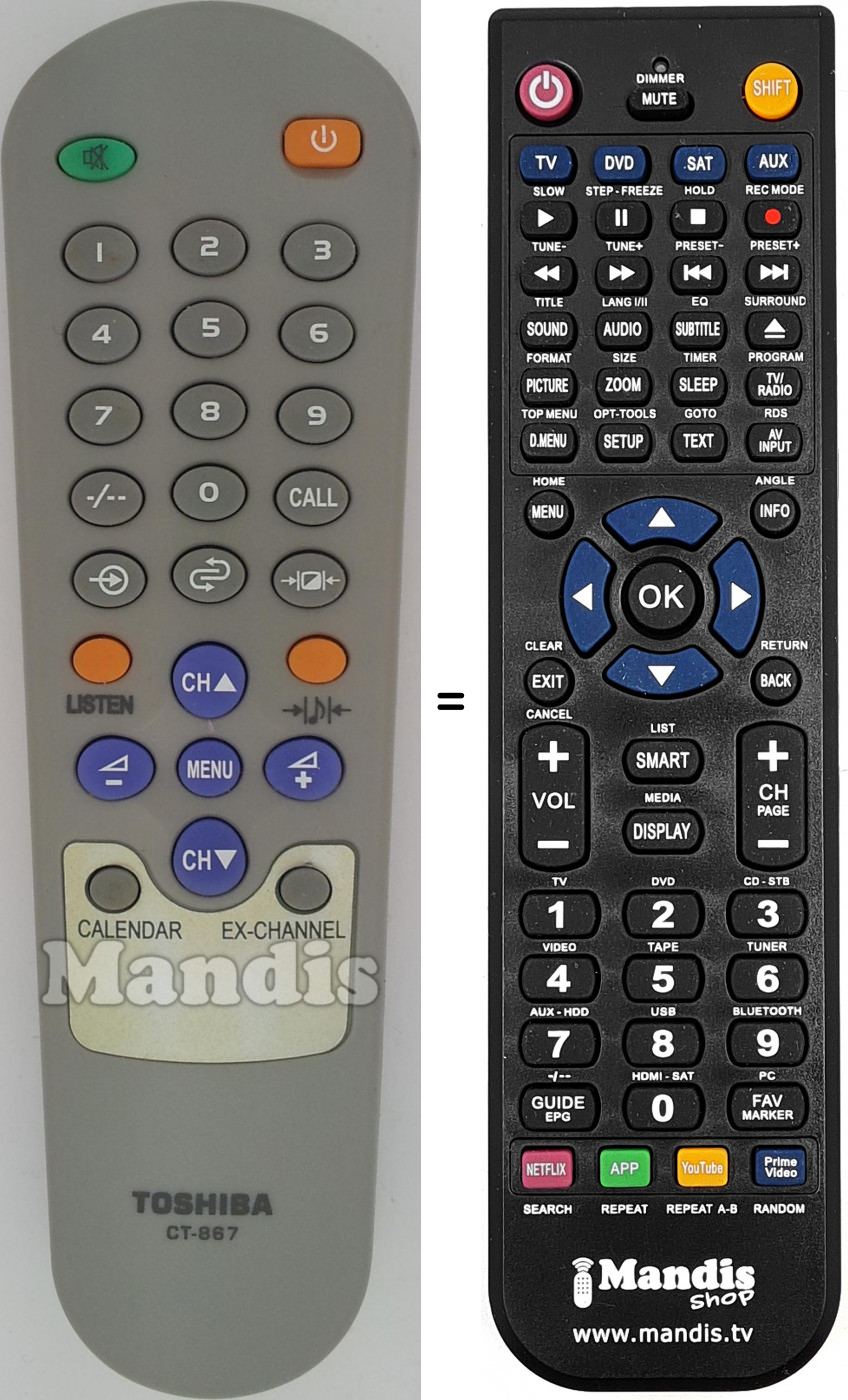 Replacement remote control CT-867