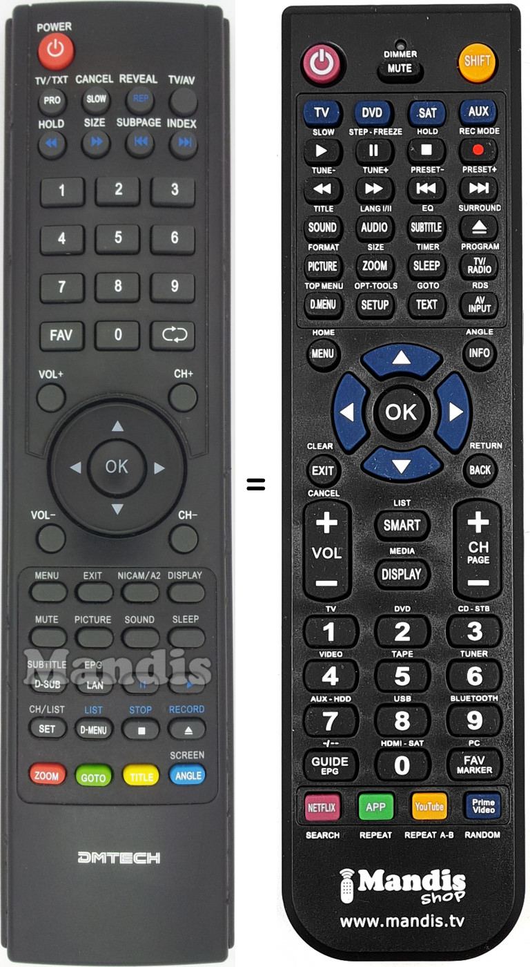 Replacement remote control DM19XTB-H3
