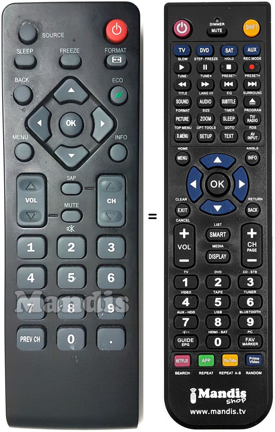 Replacement remote control Emerson EME003