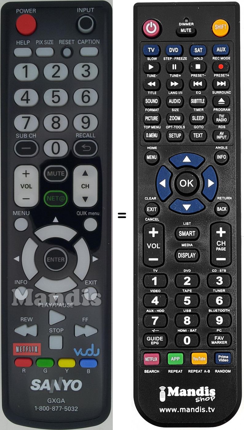Replacement remote control GXGA