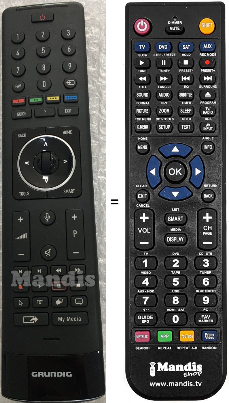 Replacement remote control TS6187R