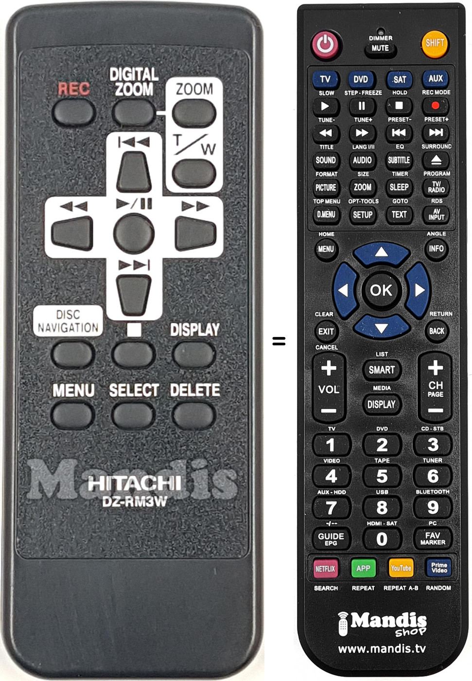 Replacement remote control DZ-RM3WF