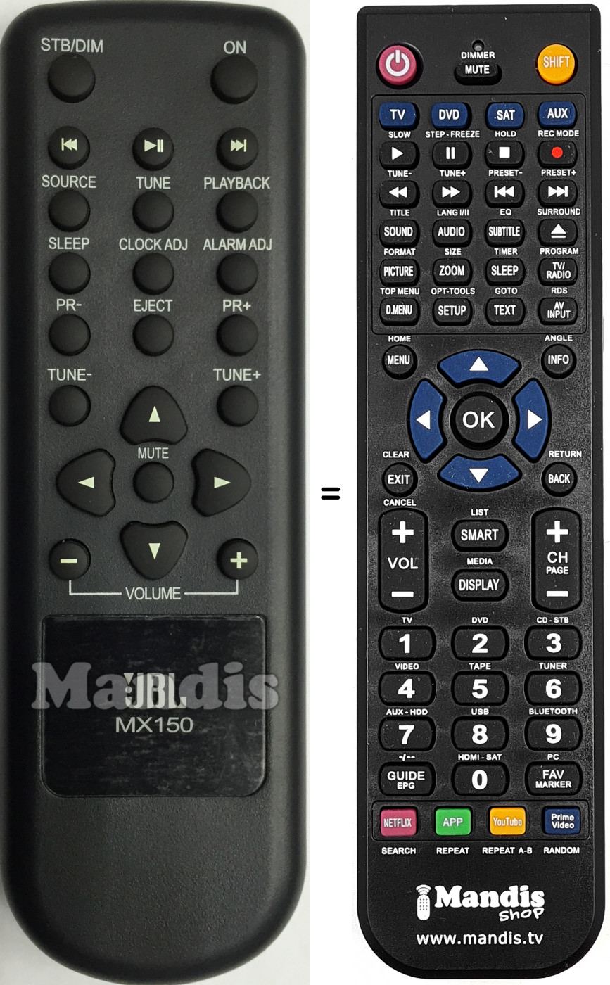 Replacement remote control MX150