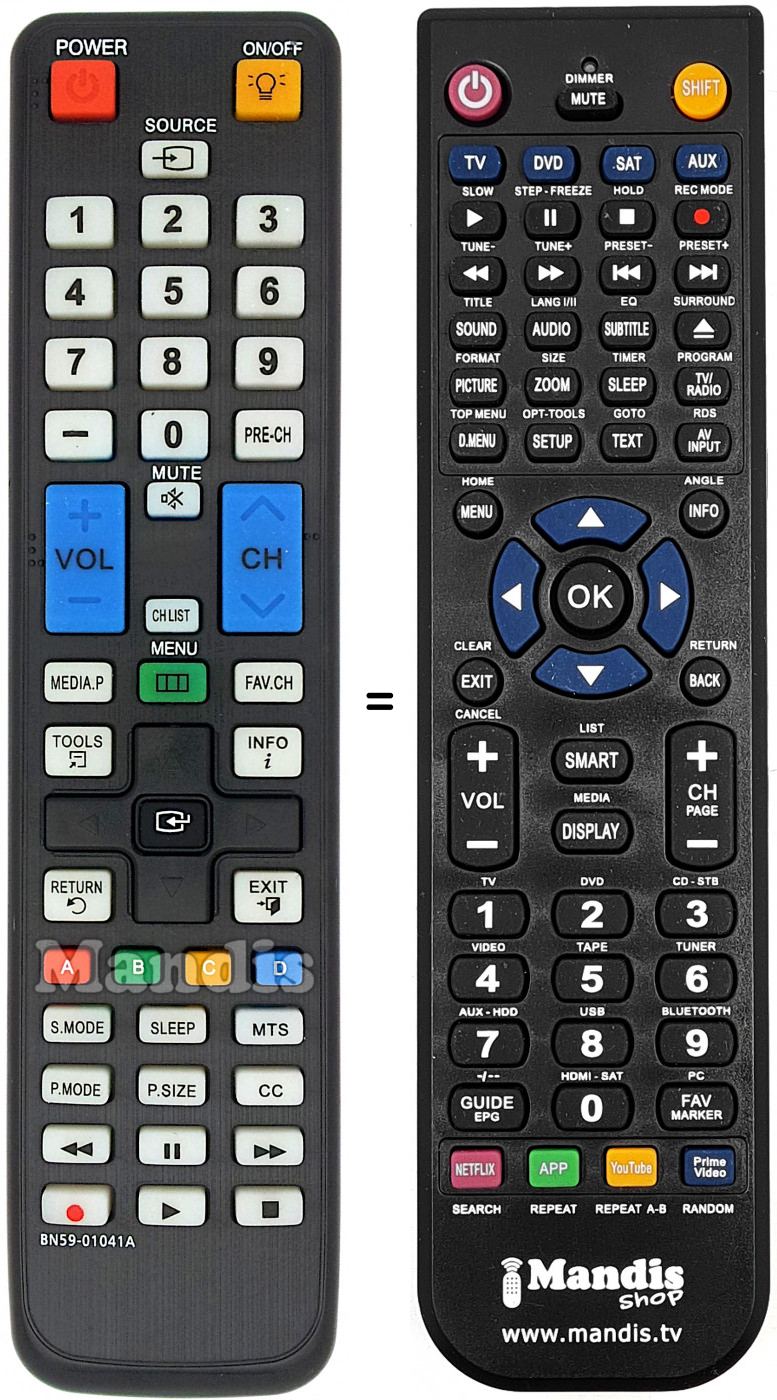 Replacement remote control BN59-01041A