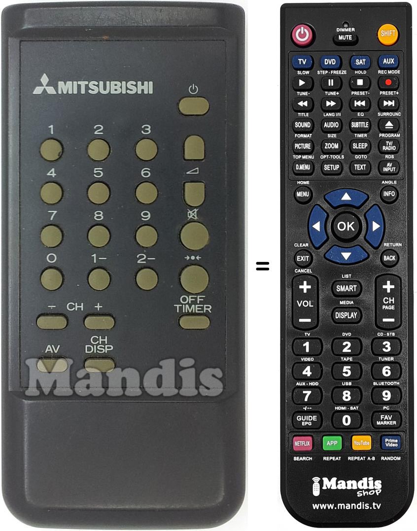 Replacement remote control Mitsu001 Replacement remote control Mitsu001