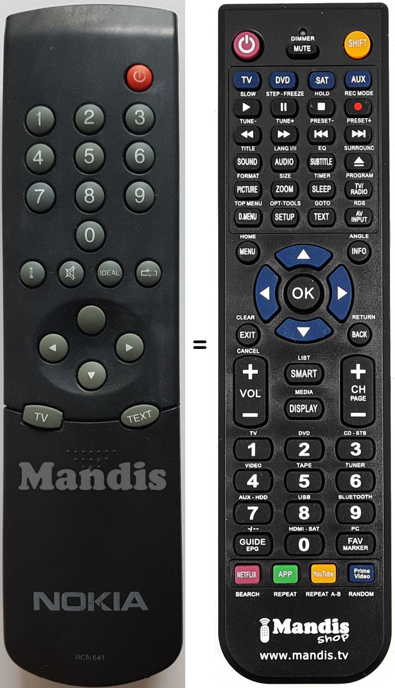 Replacement remote control RCN641
