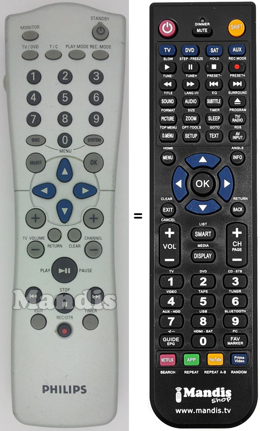 Replacement remote control Philips RC25110-01