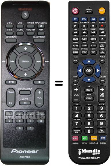 Replacement remote control AXD7682