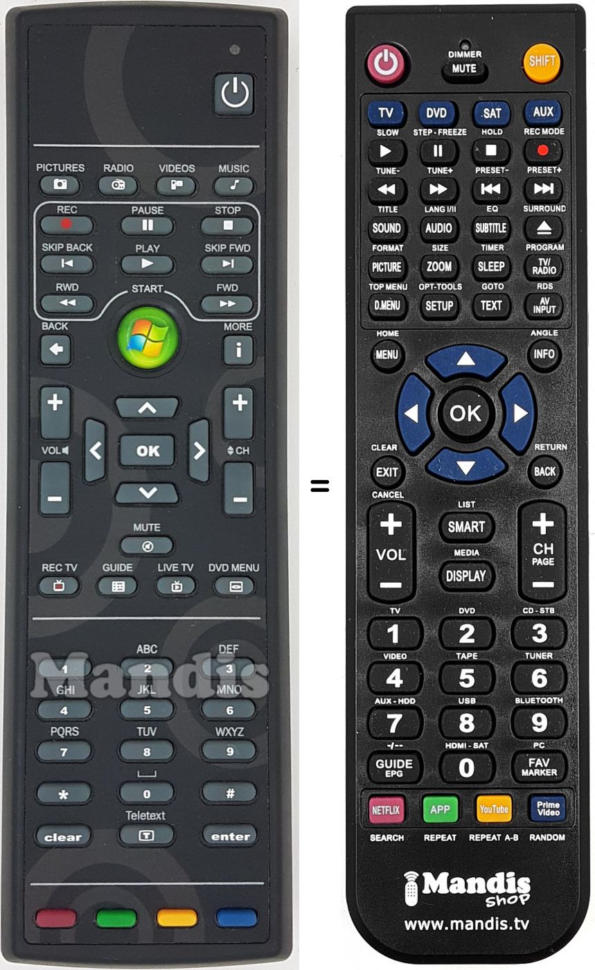 Replacement remote control RC-118