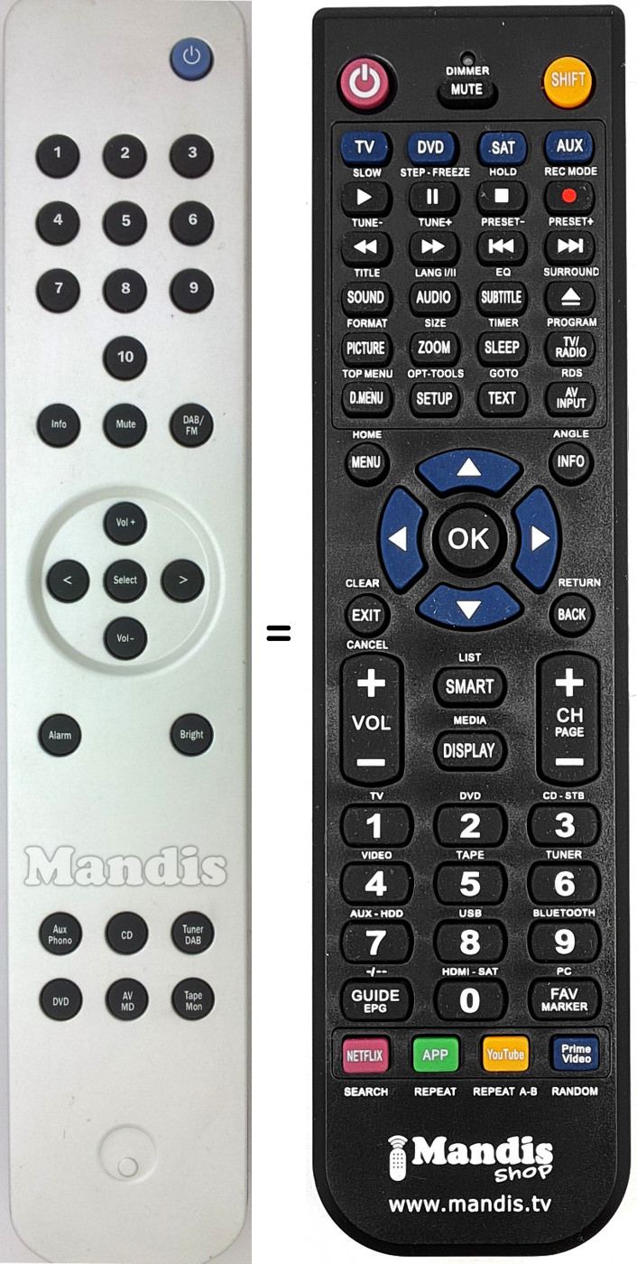 Replacement remote control RC-640AT