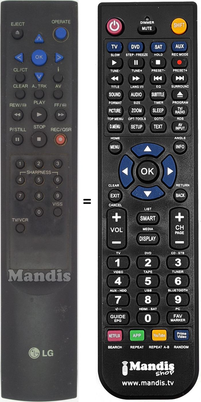 Replacement remote control REMCON1445