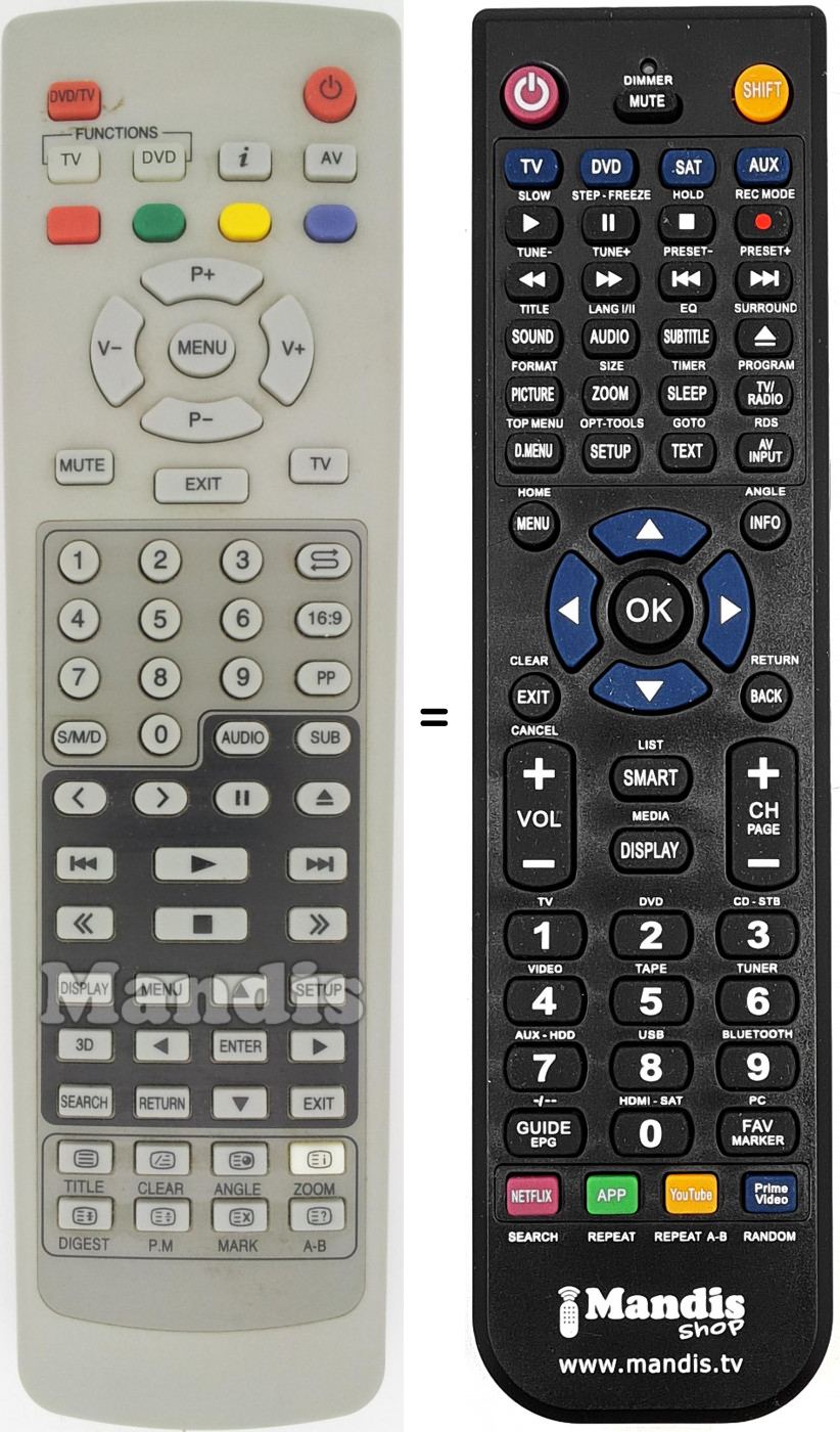 Replacement remote control REMCON1492