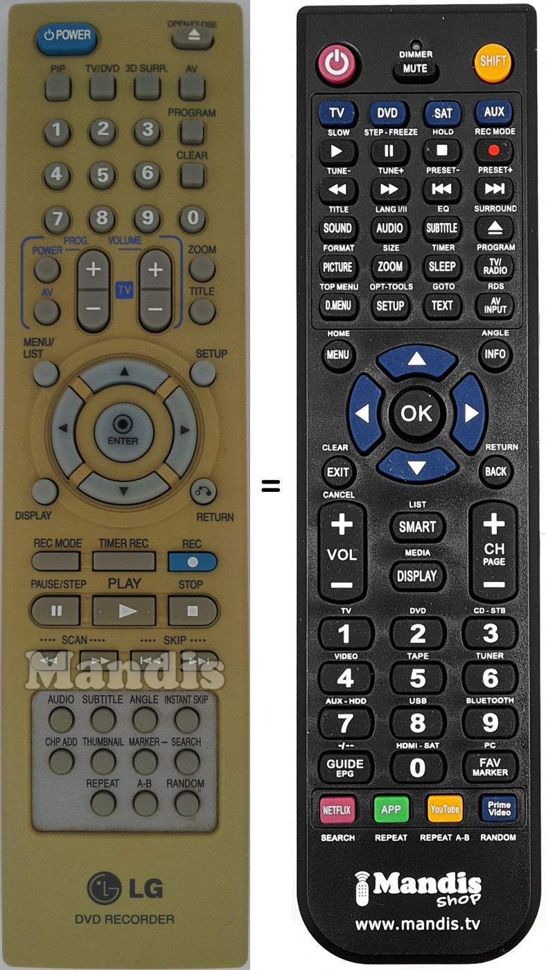 Replacement remote control REMCON1512