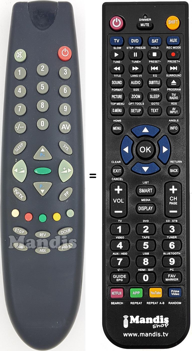 Replacement remote control REMCON1623