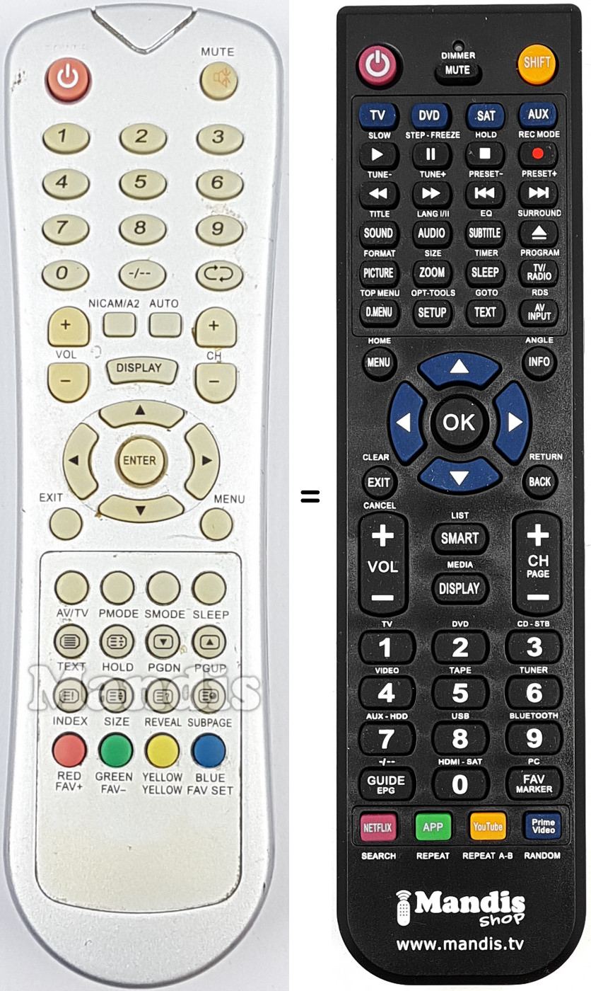 Replacement remote control REMCON1990