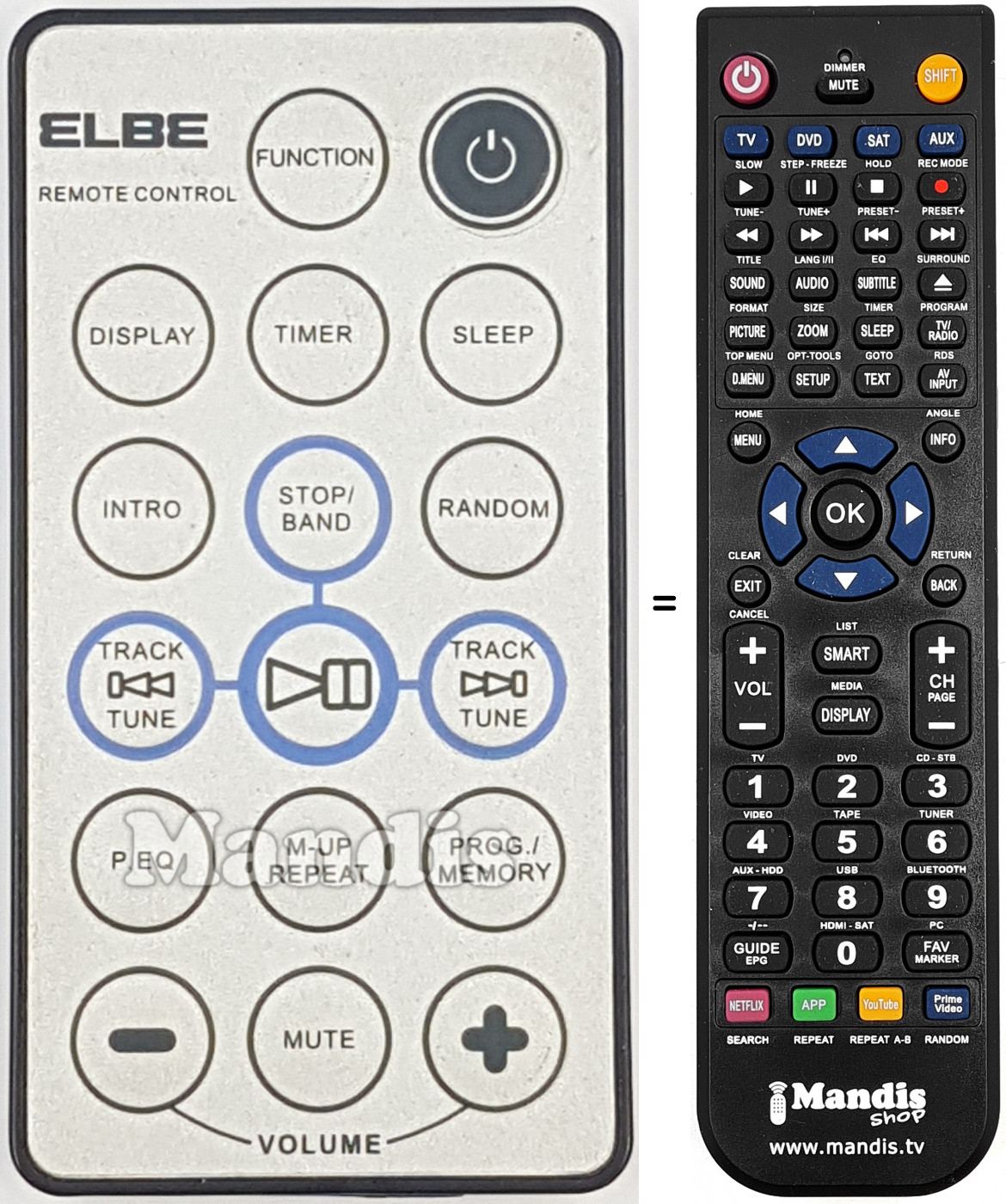 Replacement remote control REMCON2066