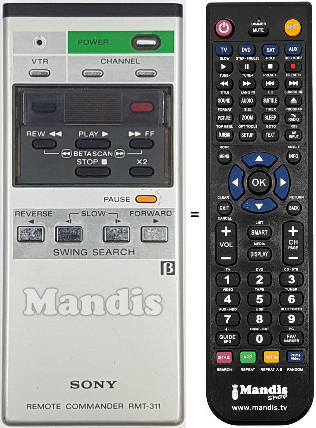 Replacement remote control RMT-311