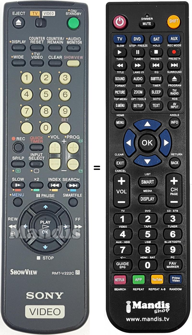 Replacement remote control RMT-V222C