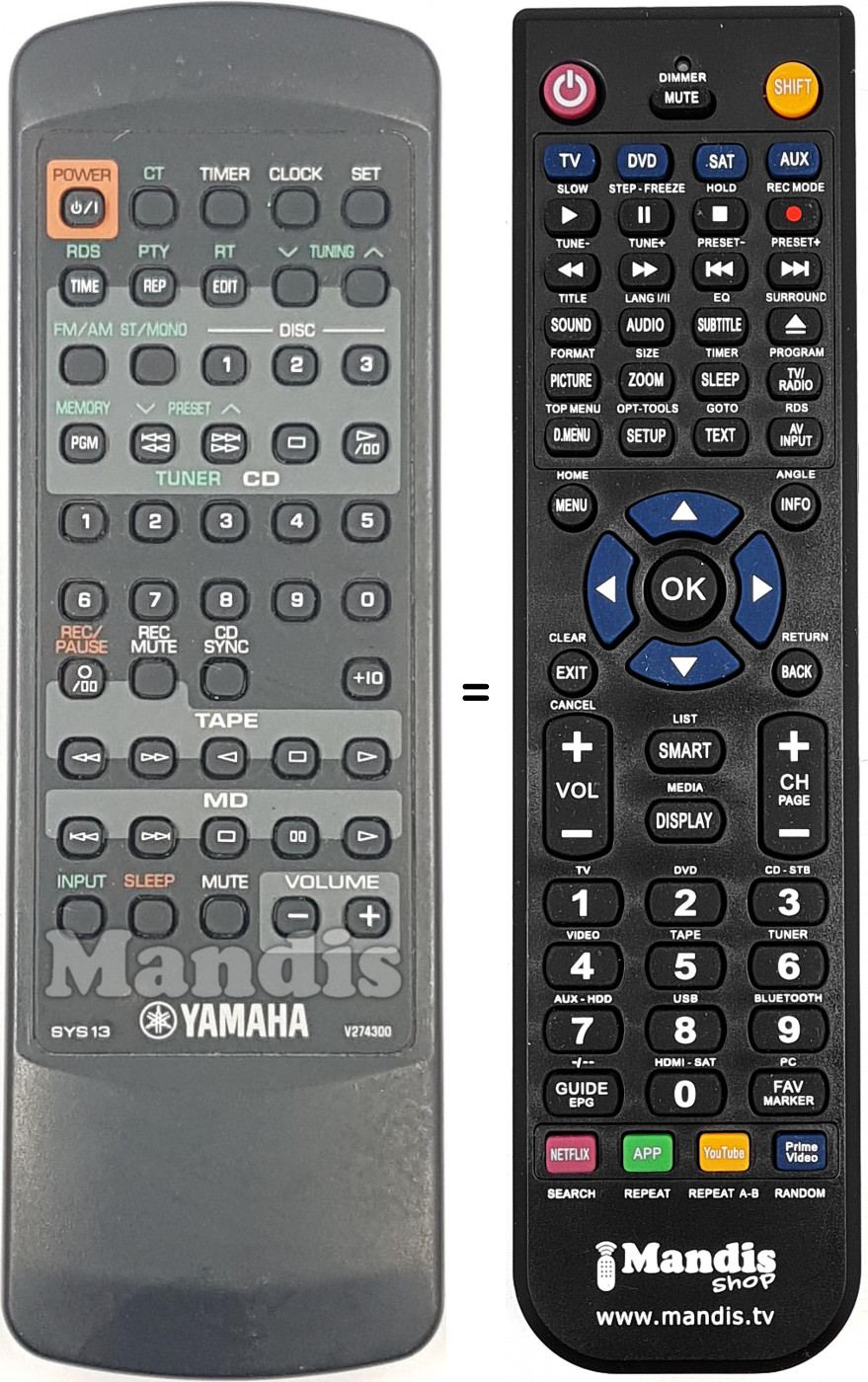 Replacement remote control V274300
