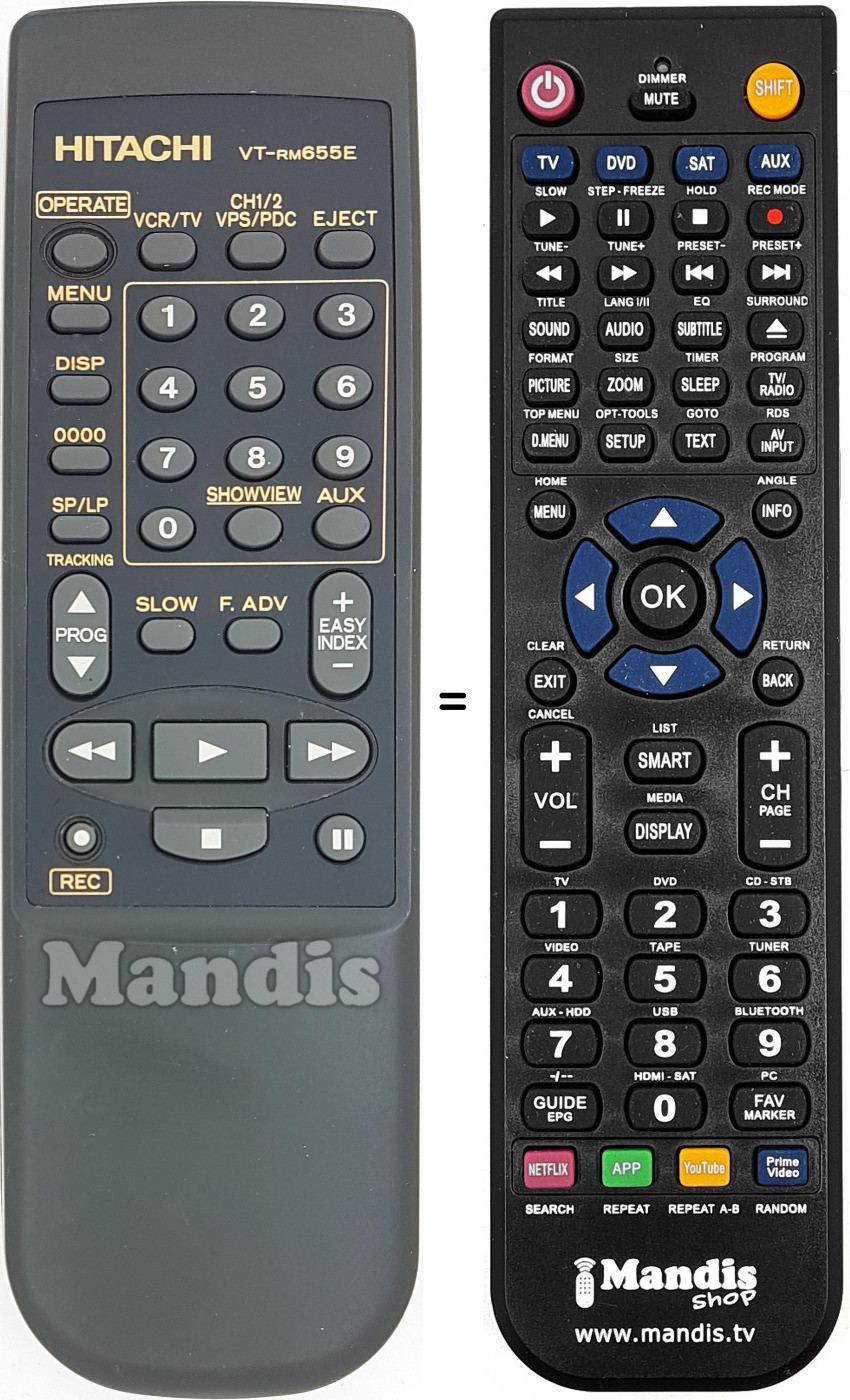 Replacement remote control VT-RM655E