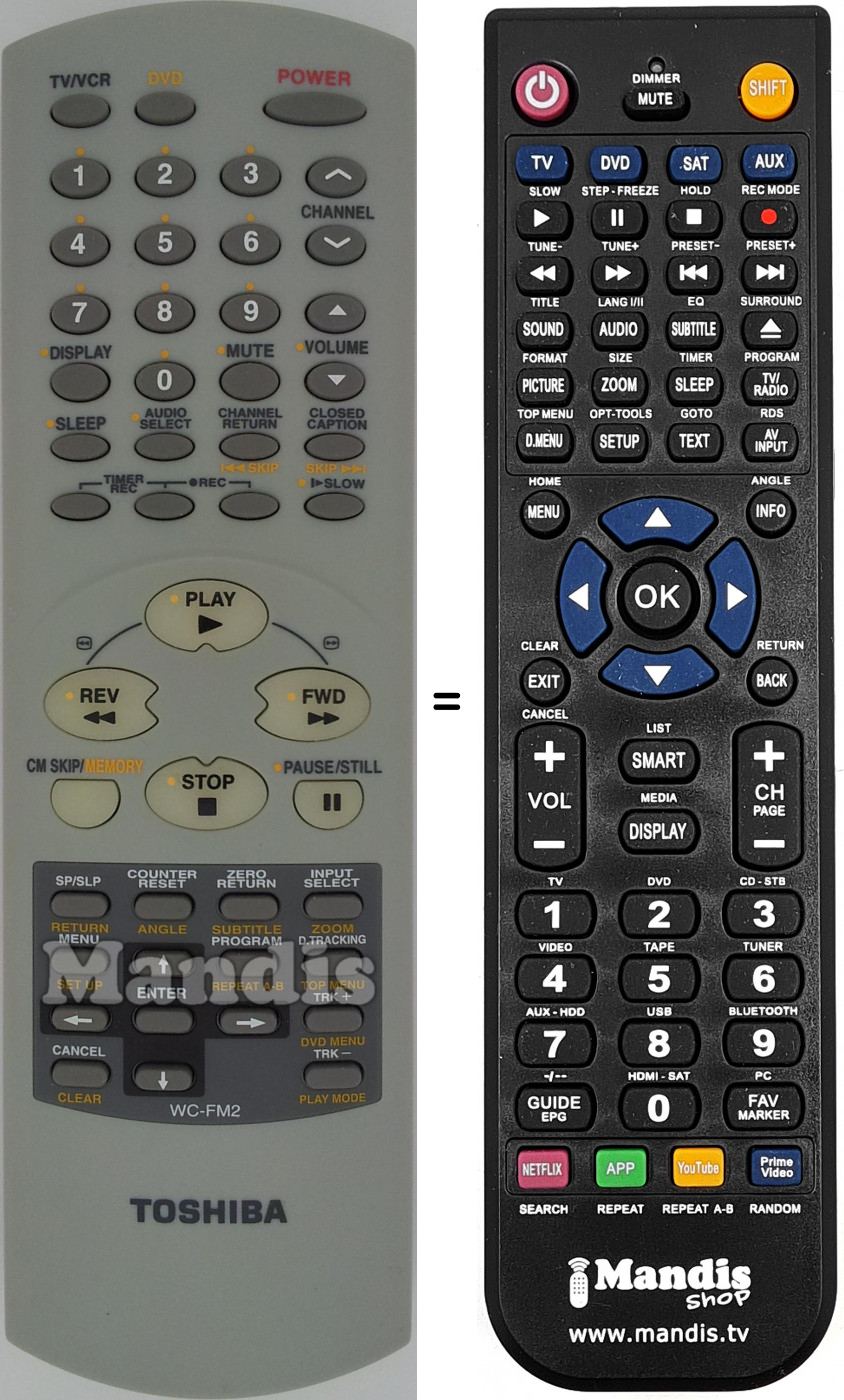 Replacement remote control WC-FM2