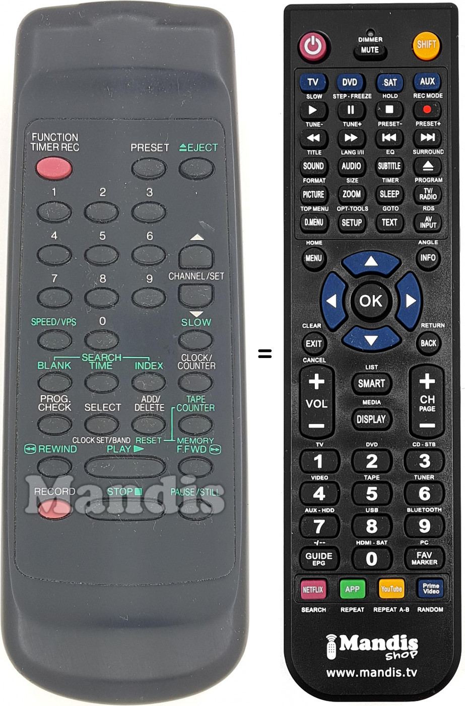 Replacement remote control REMCON1606
