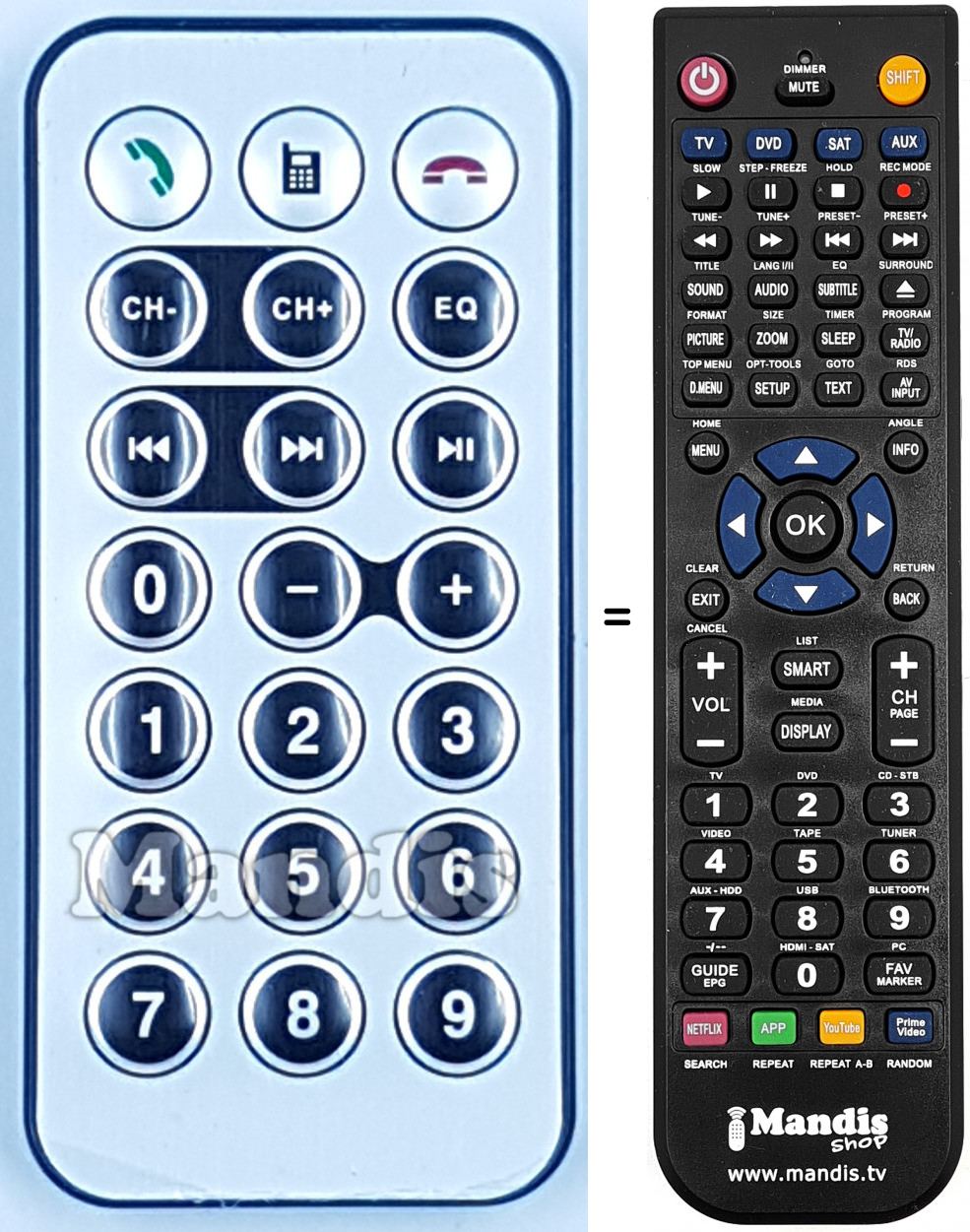 Replacement remote control REMCON2158