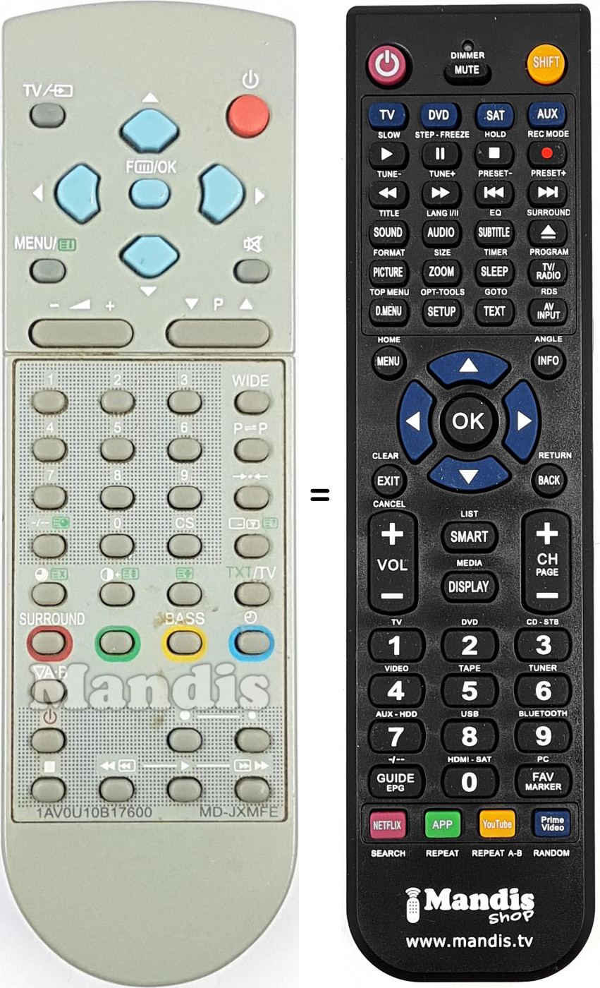 Replacement remote control MD-JXMFE