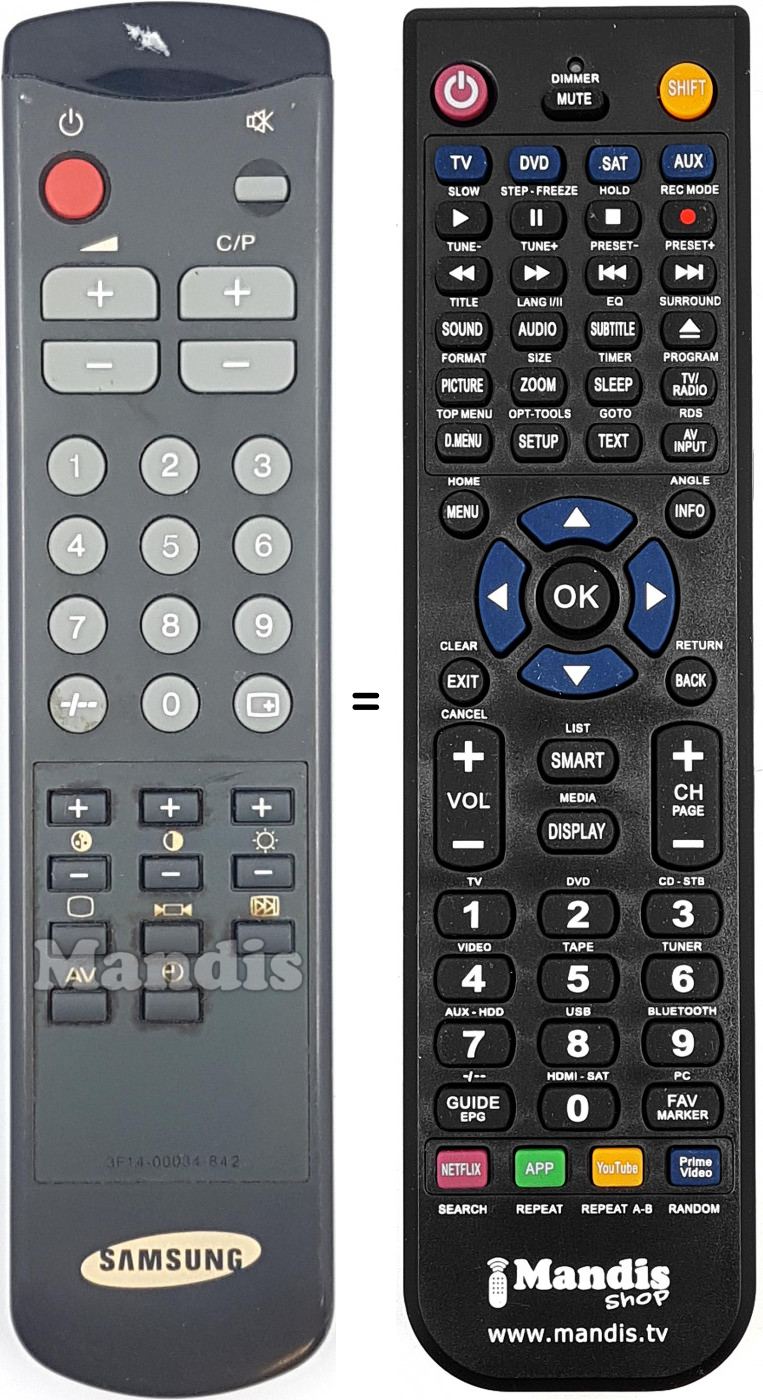 Replacement remote control 3F14-00034-842