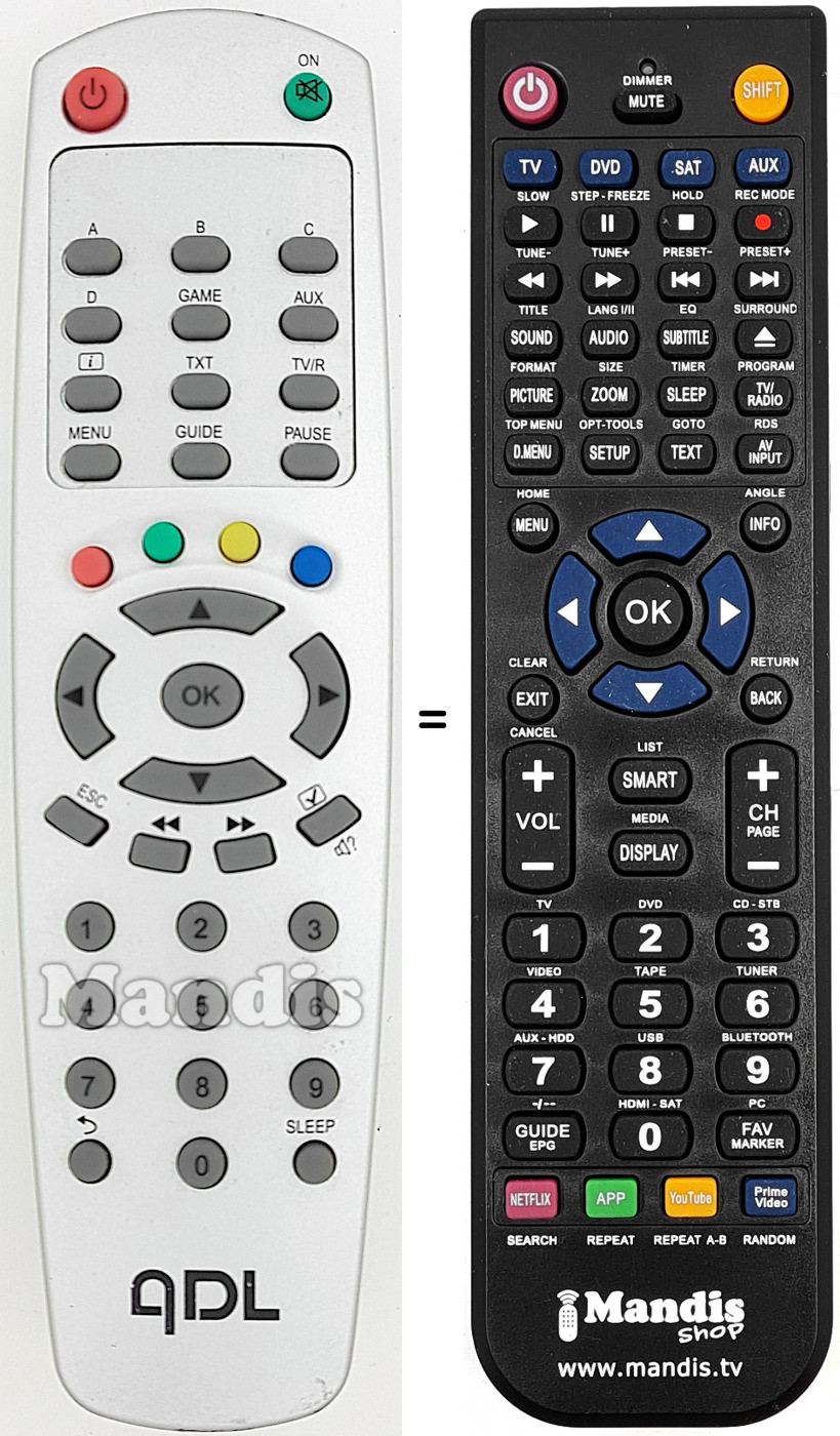 Replacement remote control ADL001