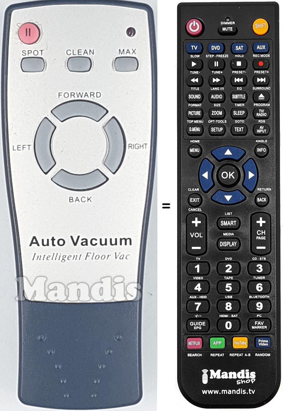 Replacement remote control Airis Auto Vacuum