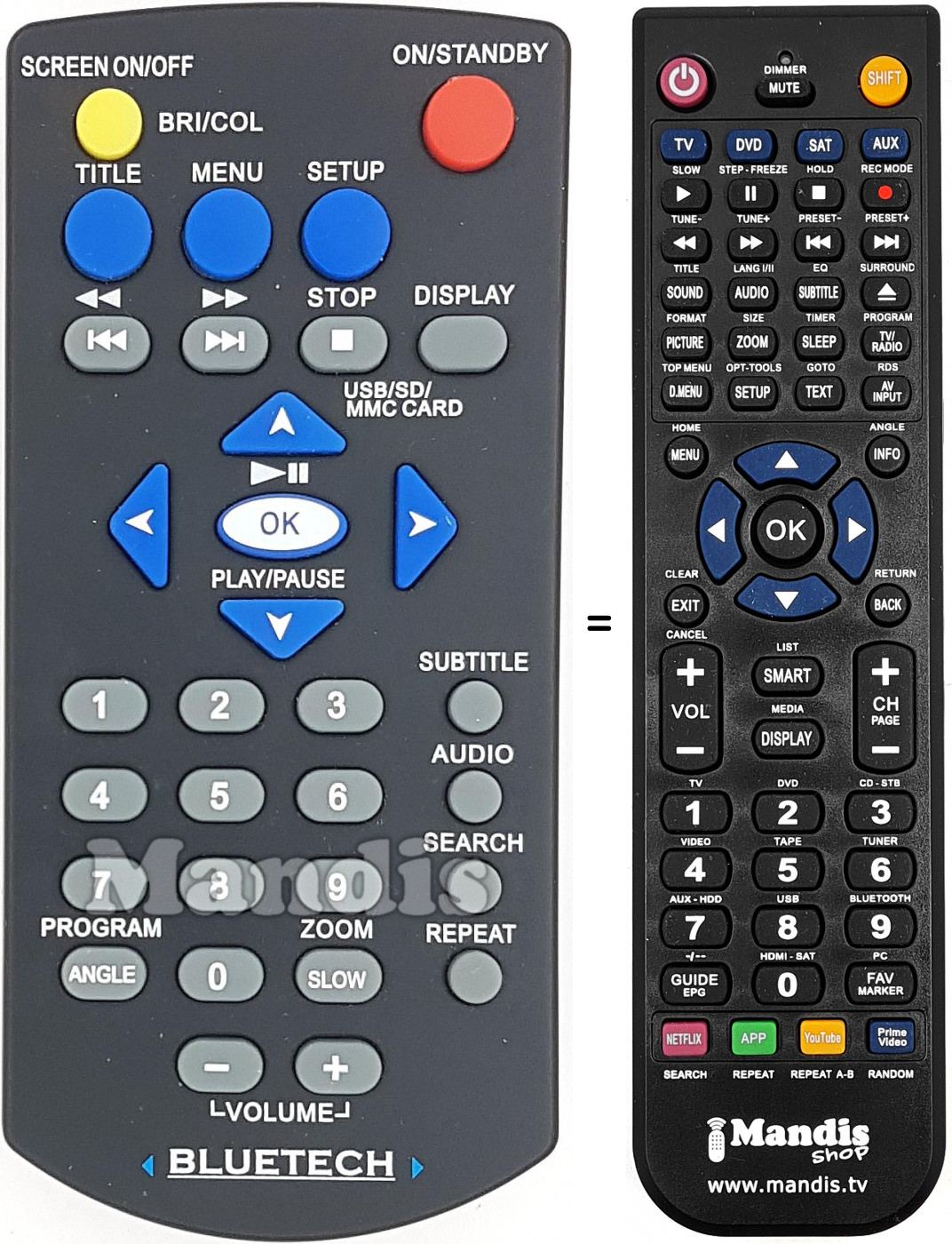 Replacement remote control Bluetech002 Replacement remote control Bluetech002