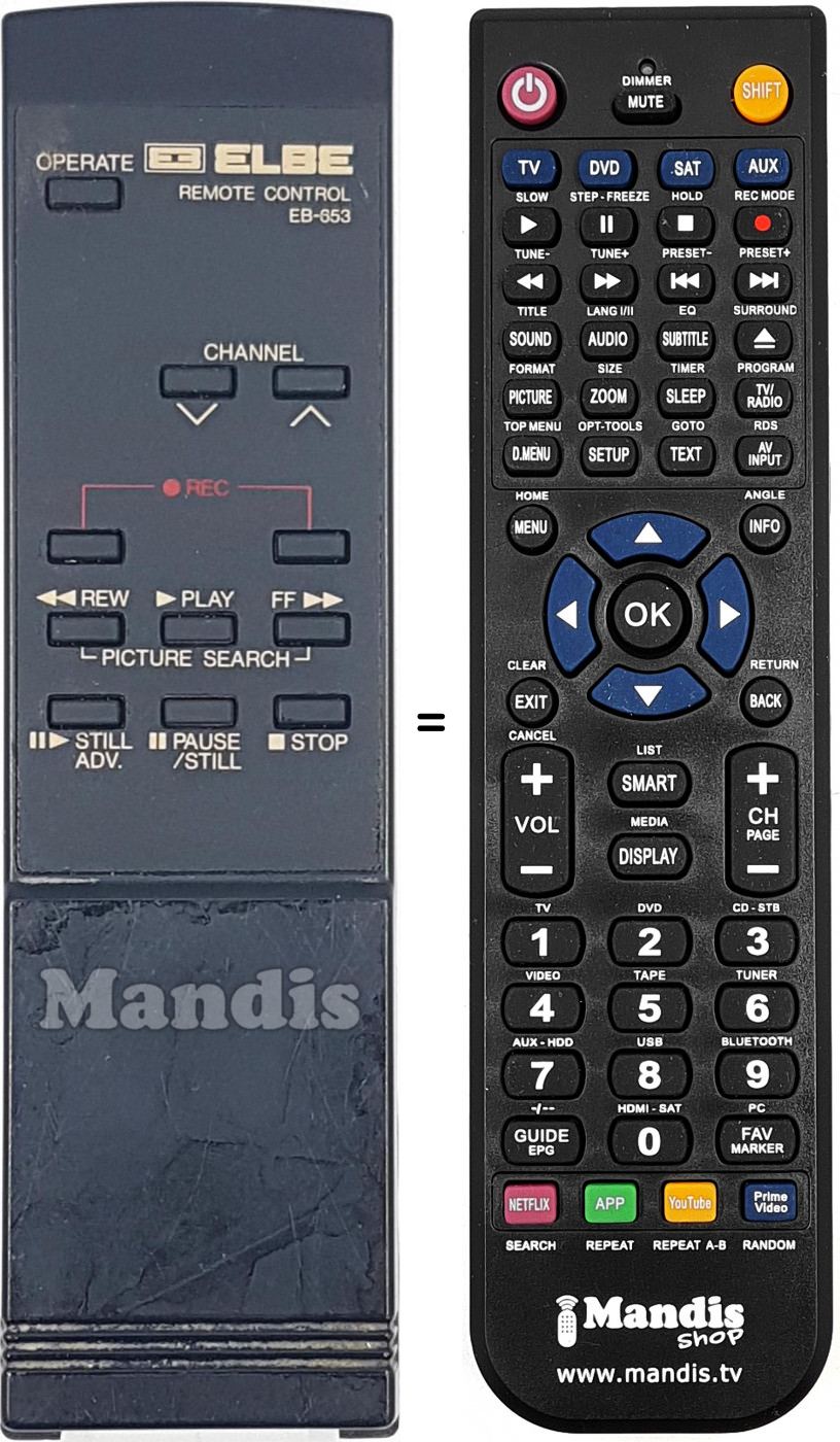 Replacement remote control Elbe EB 653