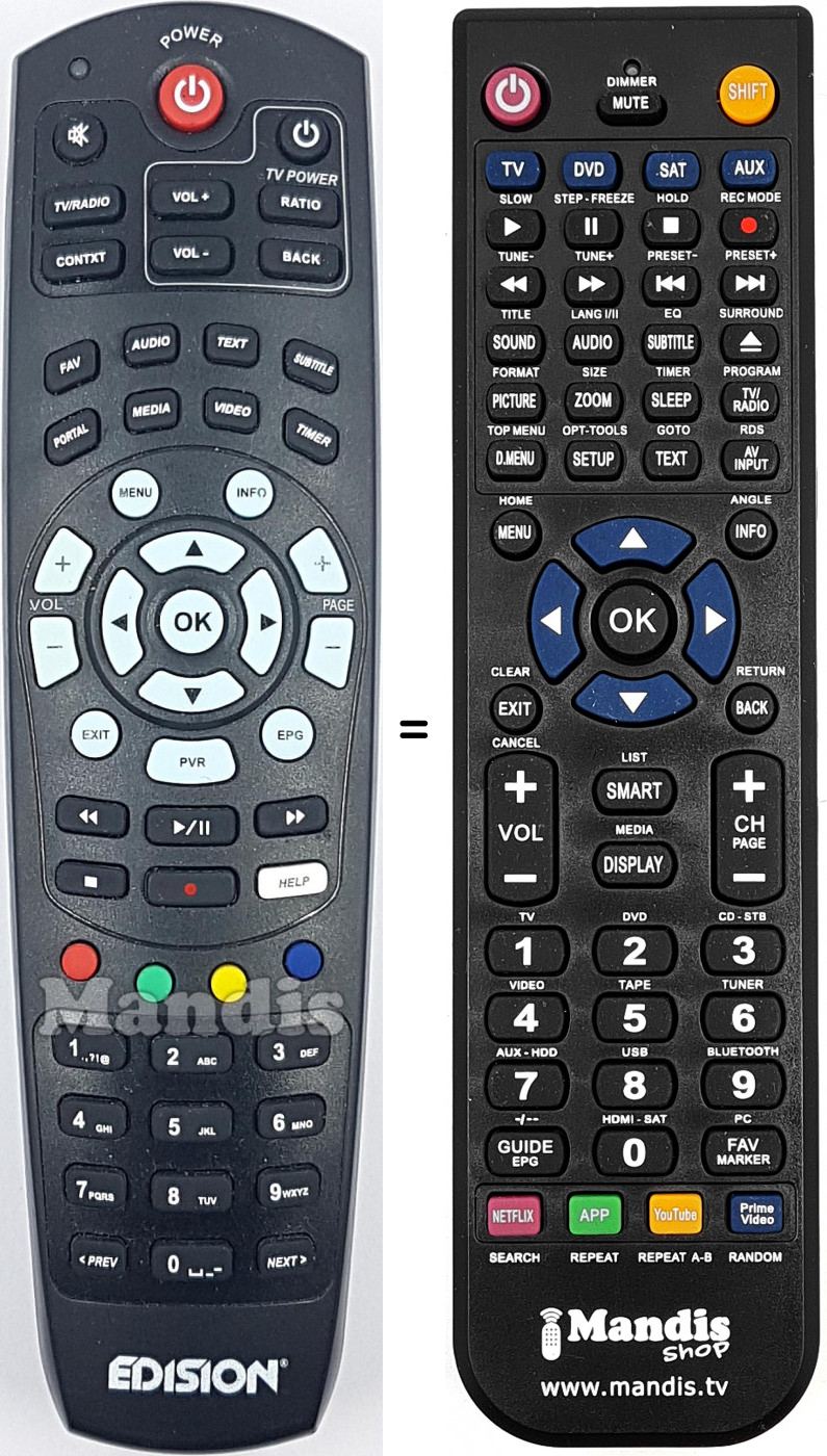 Replacement remote control EDI001