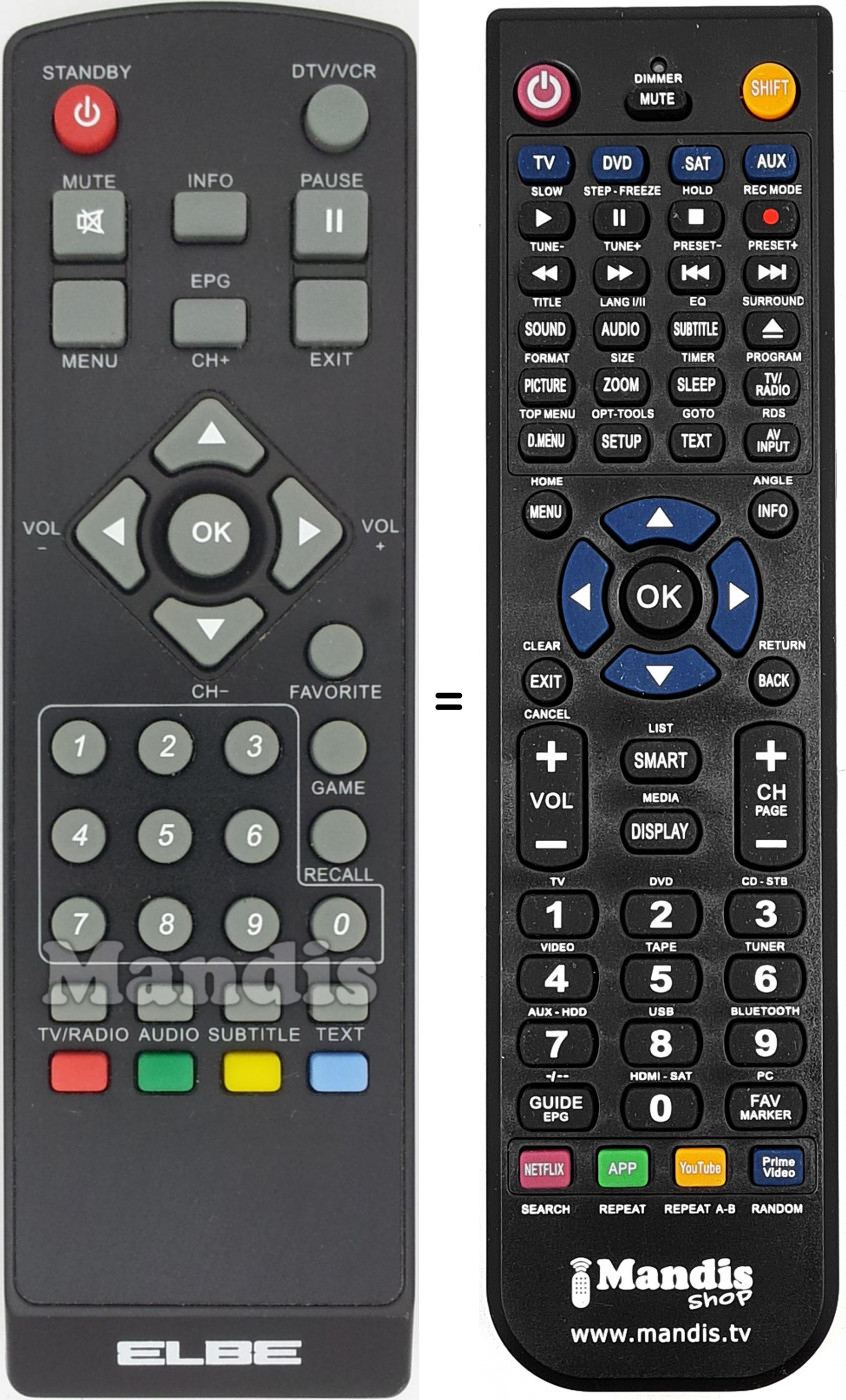 Replacement remote control ELBE002