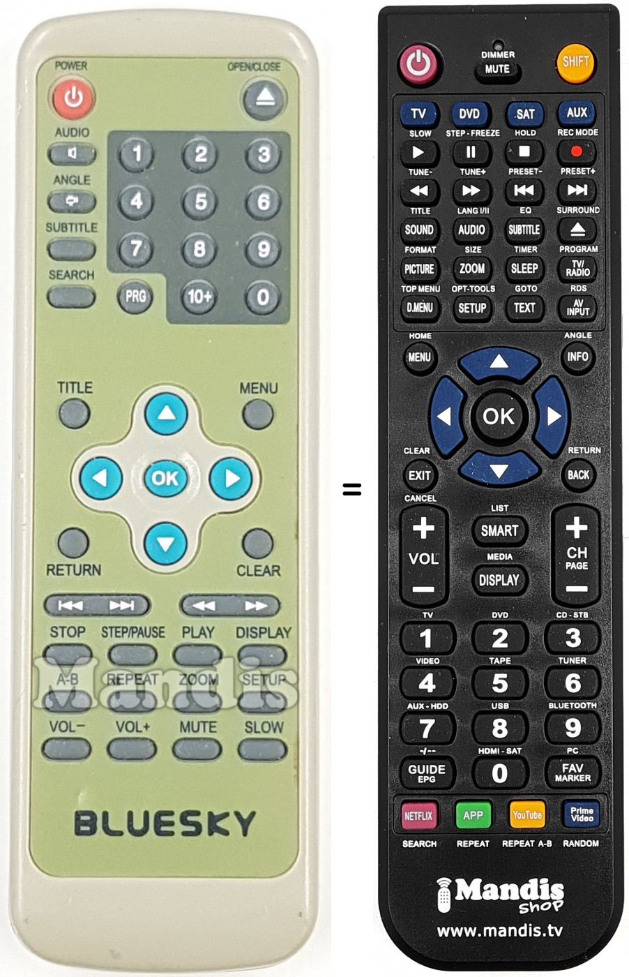 Replacement remote control Bluesky HH 688