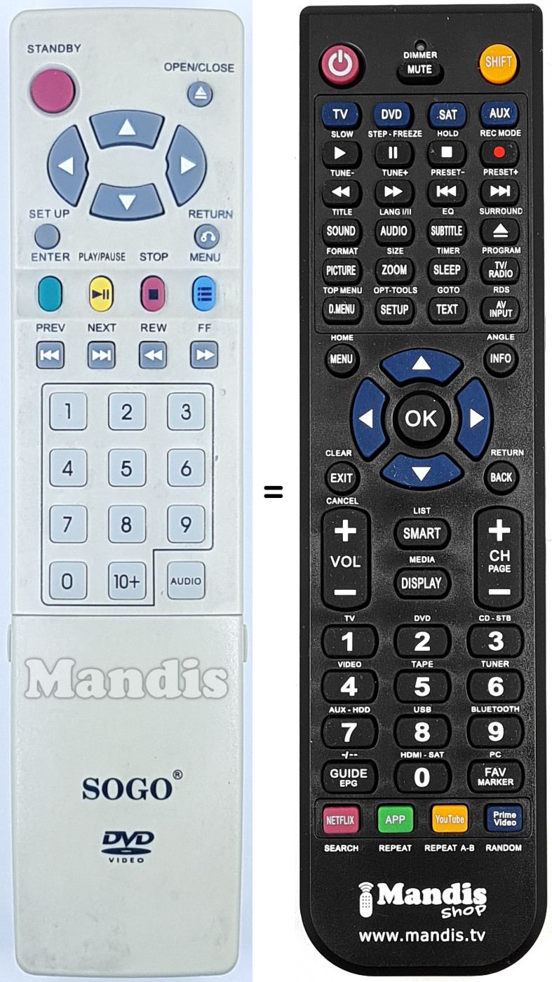Replacement remote control HOF3I79D2